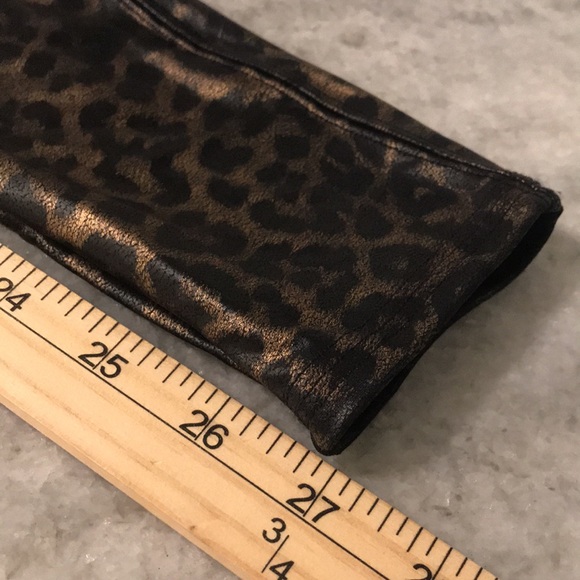 Spanx Leggings Womens Small Leopard Shine Faux Leather Animal Print 20270R Luxe - Picture 12 of 14